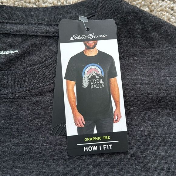 NWT EDDIE BAUER GRAPHIC TEE CAVIAR OMBRÉ SKYLINE ALL SIZES - Picture 3 of 4